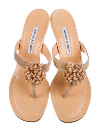 Manolo Blahnik Leather Slides