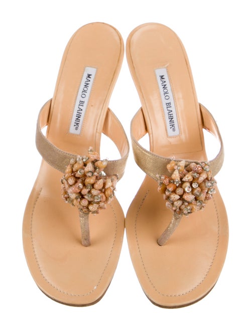 Manolo Blahnik Leather Slides