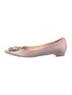 Manolo Blahnik Satin Crystal Embellishments Flats