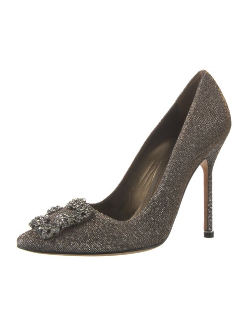 Manolo Blahnik Hangisi Crystal Embellishments Pumps