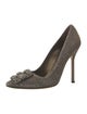 Manolo Blahnik Hangisi Crystal Embellishments Pumps