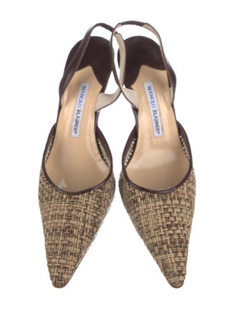 Manolo Blahnik Leather Slingback Pumps