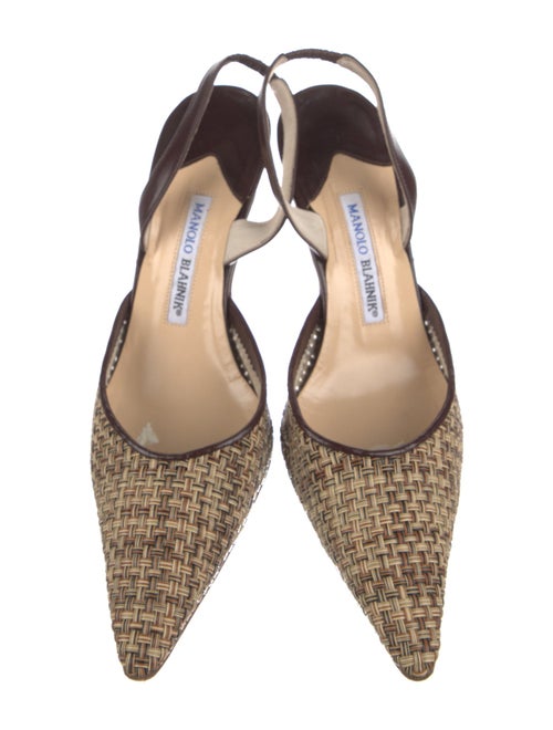 Manolo Blahnik Leather Slingback Pumps
