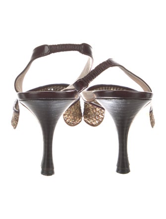 Manolo Blahnik Leather Slingback Pumps