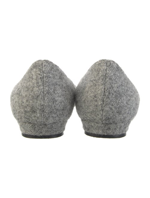 Manolo Blahnik Wool Crystal Embellishments Flats