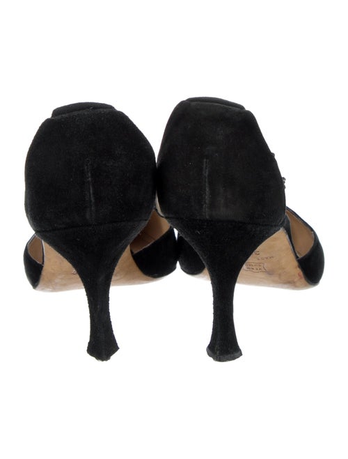 Manolo Blahnik Suede T-Strap Pumps