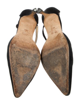 Manolo Blahnik Suede T-Strap Pumps