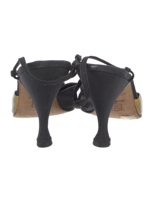 Manolo Blahnik Colorblock Pattern Leather Trim Embellishment Slingback Pumps