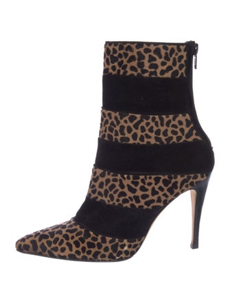 Manolo Blahnik Ponyhair Animal Print Sock Boots