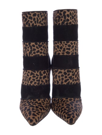 Manolo Blahnik Ponyhair Animal Print Sock Boots