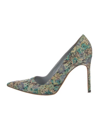 Manolo Blahnik Floral Print Pumps