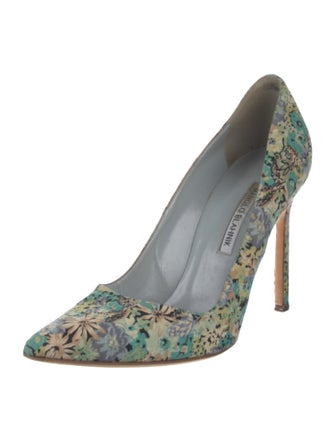 Manolo Blahnik Floral Print Pumps