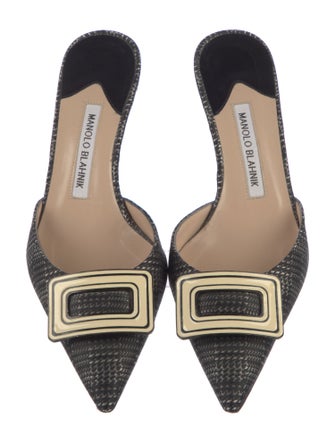 Manolo Blahnik Printed Mules