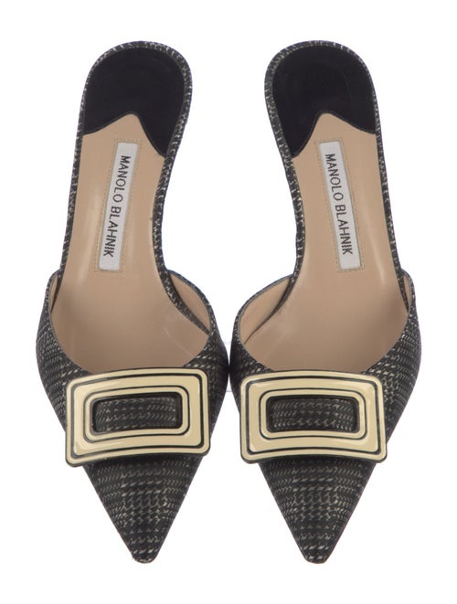 Manolo Blahnik Printed Mules
