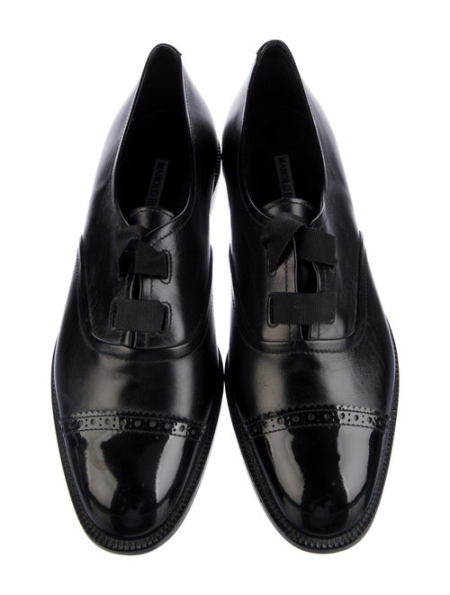 Manolo Blahnik Leather Lasercut Accents Oxfords