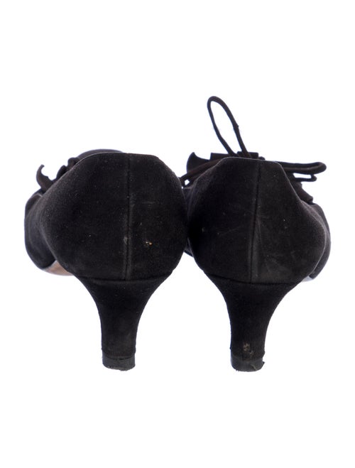 Manolo Blahnik Suede Bow Accents Pumps