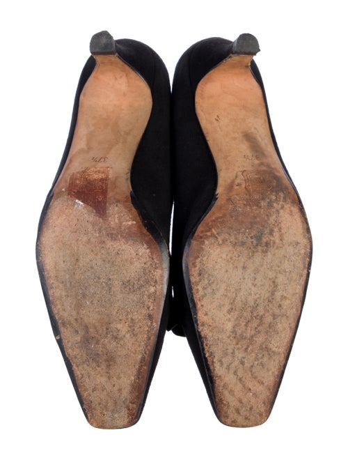 Manolo Blahnik Suede Bow Accents Pumps