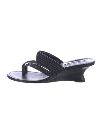 Manolo Blahnik Leather Slides