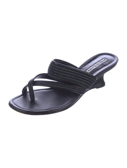 Manolo Blahnik Leather Slides