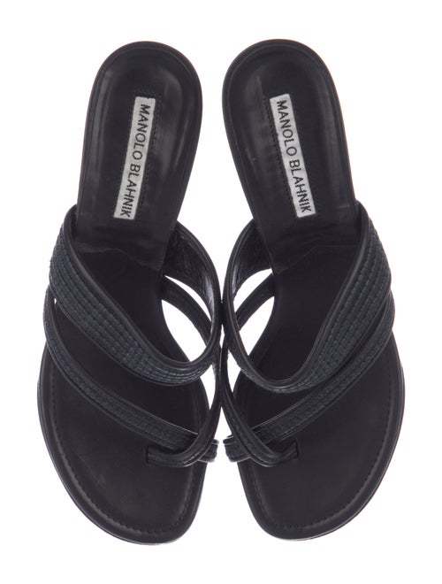 Manolo Blahnik Leather Slides