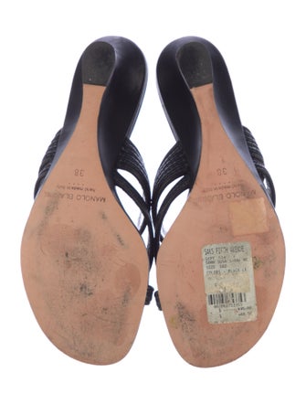 Manolo Blahnik Leather Slides