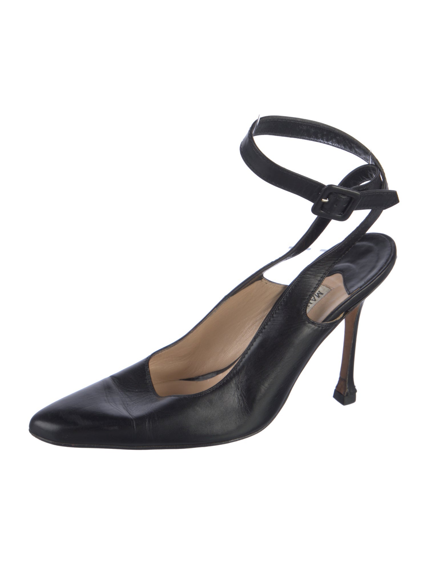 Manolo Blahnik Leather Slingback Pumps