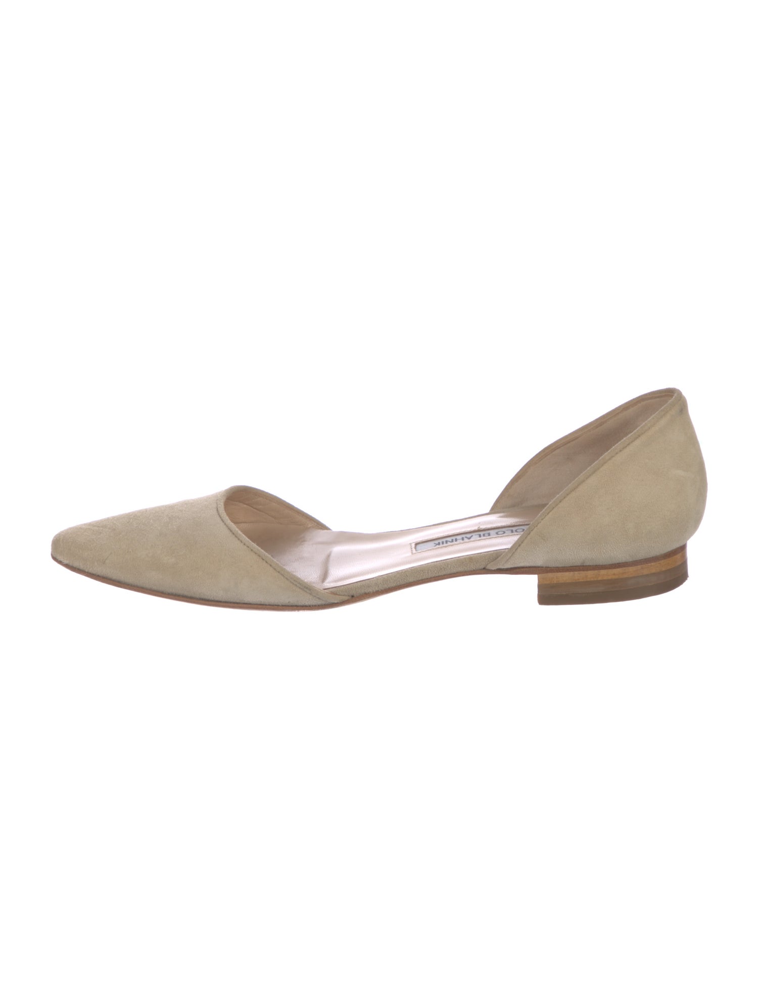 Manolo Blahnik Suede D'Orsay Flats