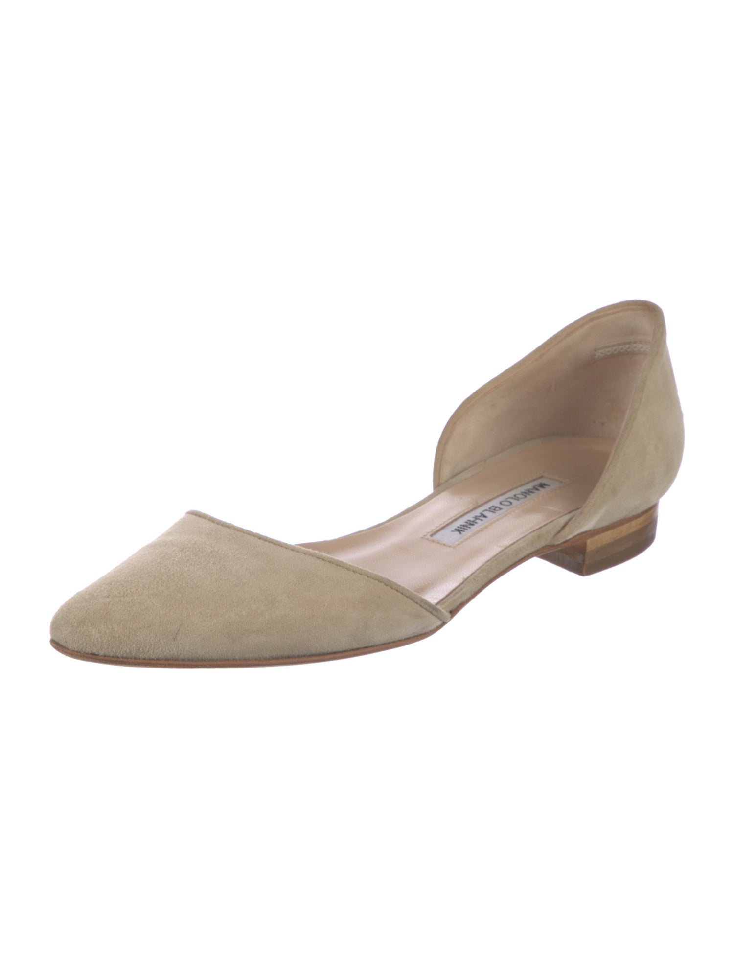 Manolo Blahnik Suede D'Orsay Flats