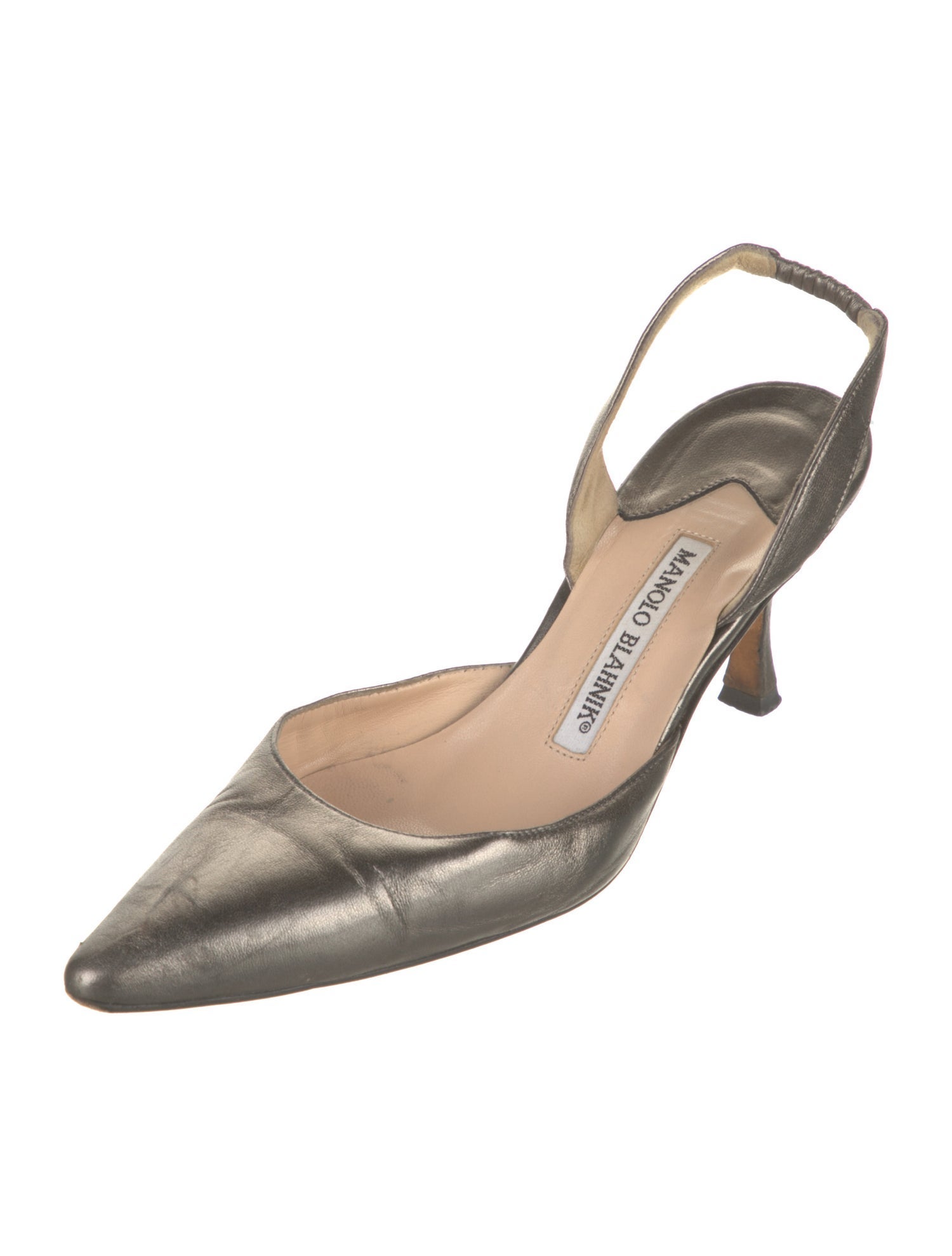 Manolo Blahnik Leather Slingback Pumps