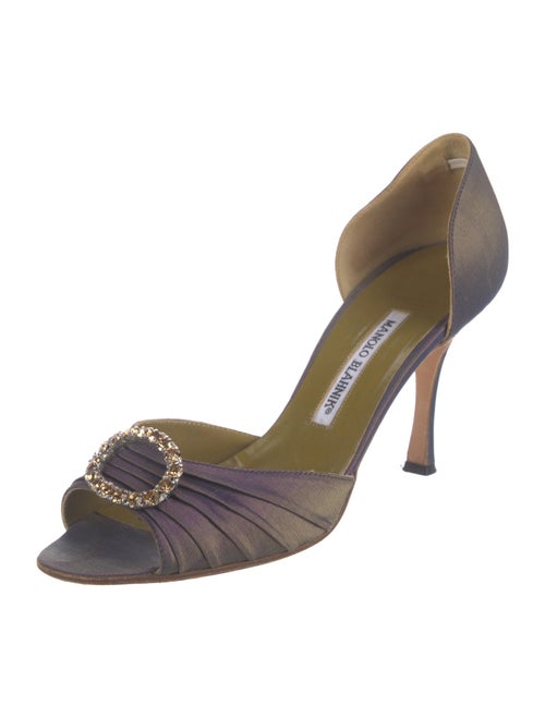 Manolo Blahnik Crystal Embellishments D'Orsay Pumps