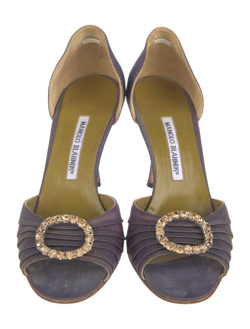 Manolo Blahnik Crystal Embellishments D'Orsay Pumps