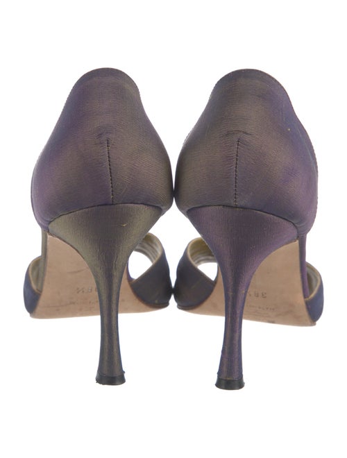 Manolo Blahnik Crystal Embellishments D'Orsay Pumps