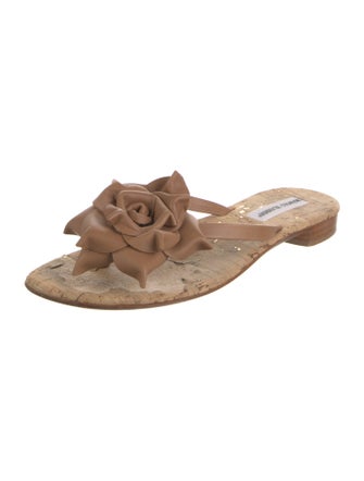 Manolo Blahnik Leather Slides