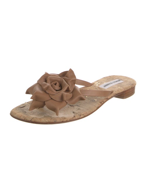 Manolo Blahnik Leather Slides