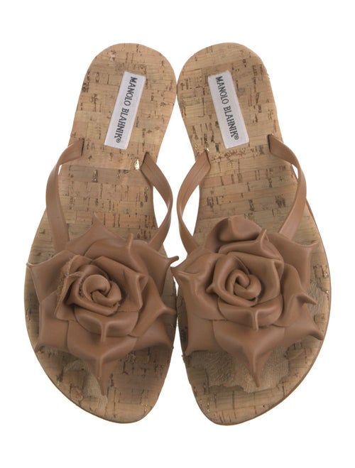 Manolo Blahnik Leather Slides