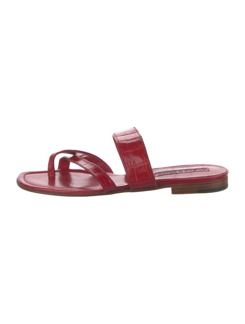 Manolo Blahnik Leather Slides