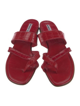 Manolo Blahnik Leather Slides