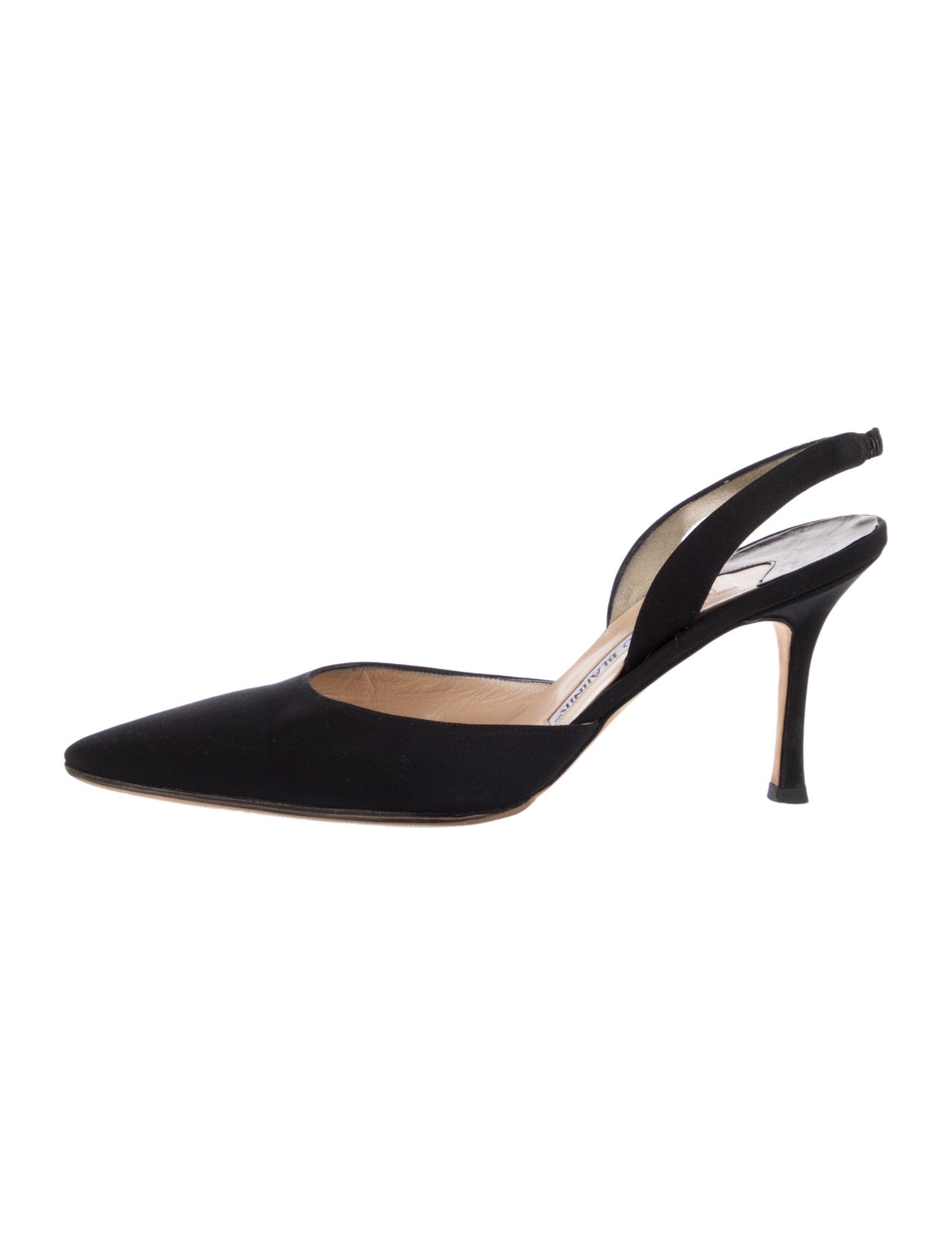 Manolo Blahnik Satin Slingback Pumps