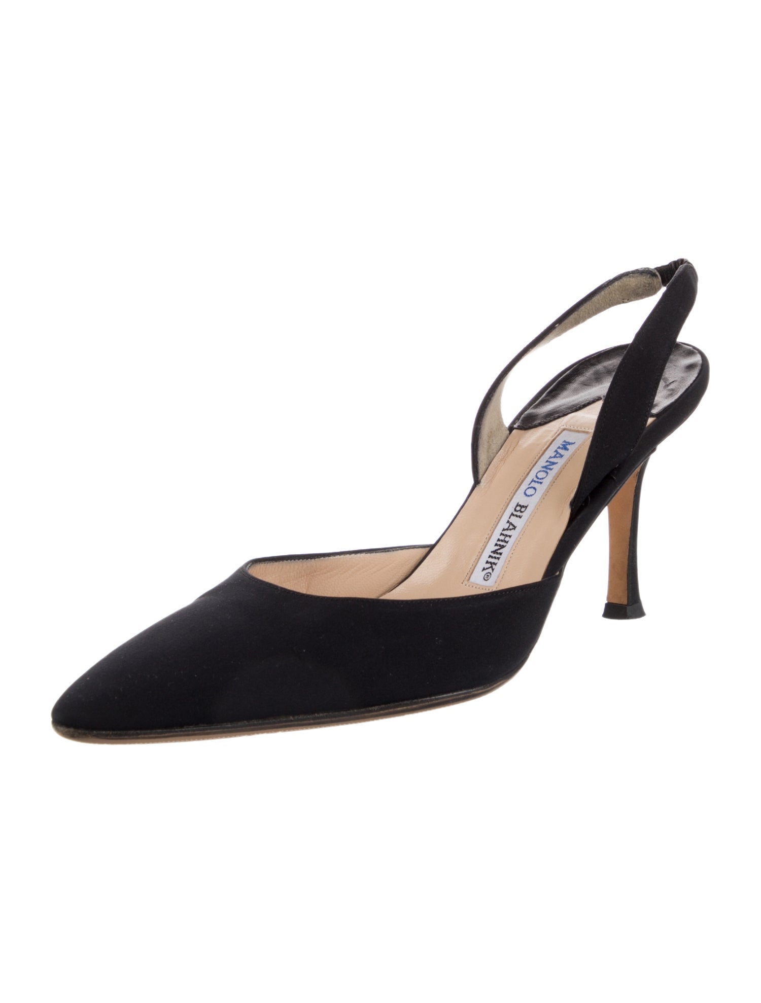 Manolo Blahnik Satin Slingback Pumps