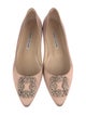 Manolo Blahnik Satin Crystal Embellishments Flats
