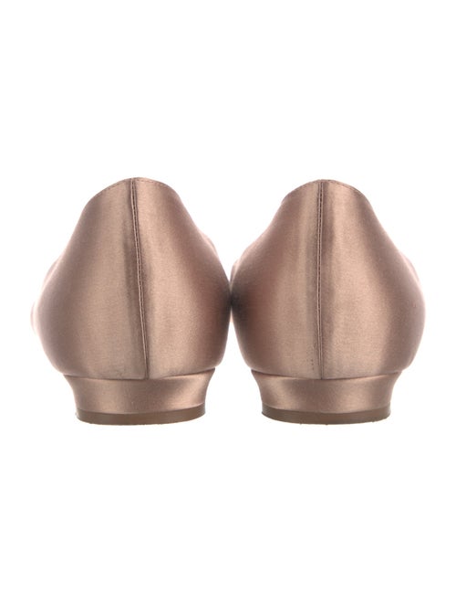 Manolo Blahnik Satin Crystal Embellishments Flats