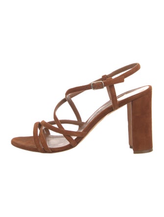 Manolo Blahnik Suede Slingback Sandals
