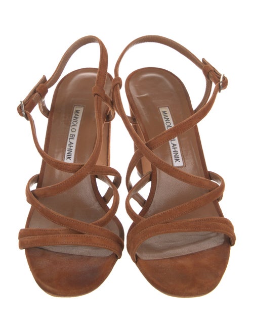 Manolo Blahnik Suede Slingback Sandals