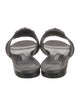 Manolo Blahnik Satin Crystal Embellishments Slides