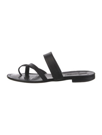 Manolo Blahnik Leather Slides