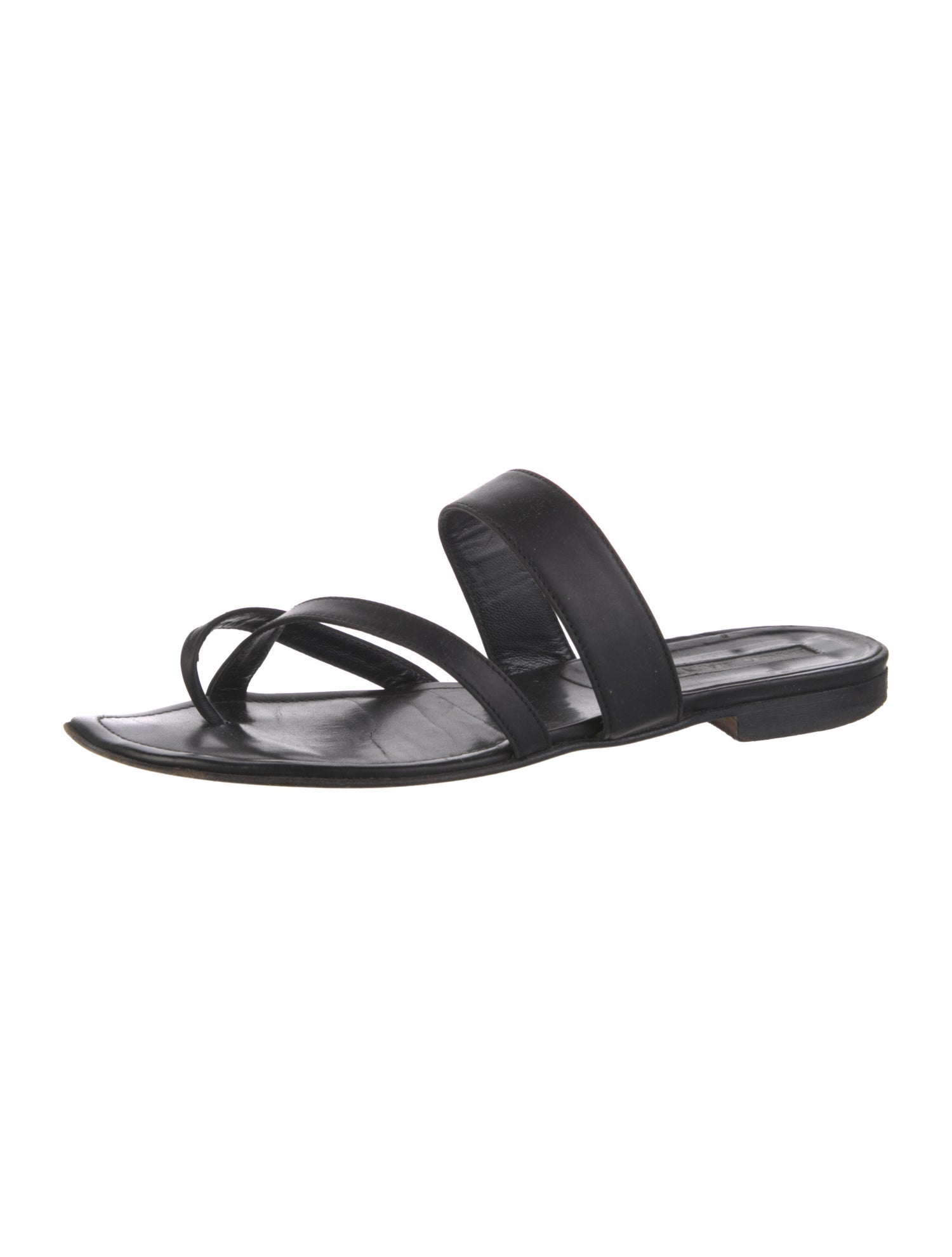 Manolo Blahnik Leather Slides