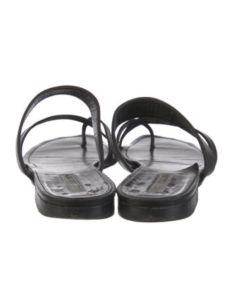 Manolo Blahnik Leather Slides