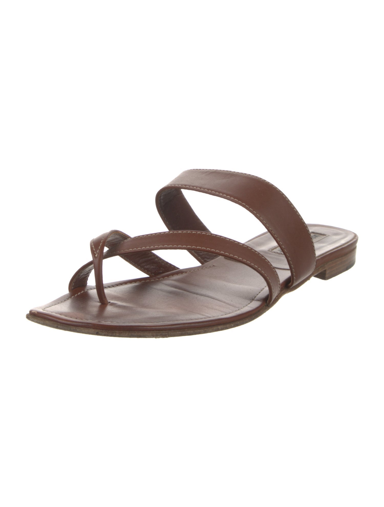 Manolo Blahnik Leather Slides