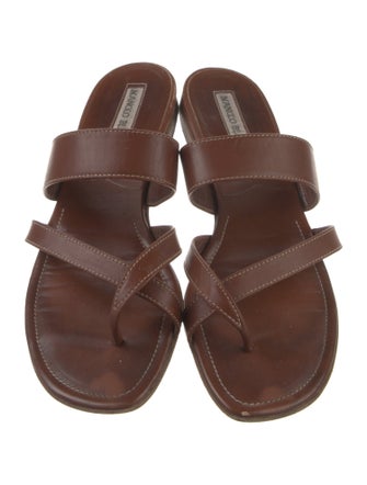 Manolo Blahnik Leather Slides