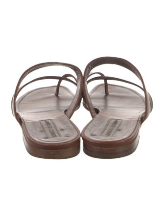 Manolo Blahnik Leather Slides
